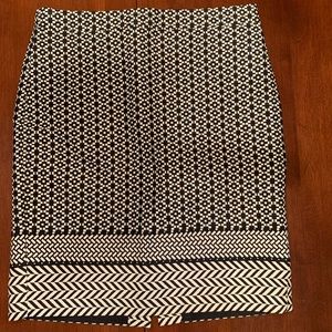 J. Crew Black and White Patterned Pencil Skirt
